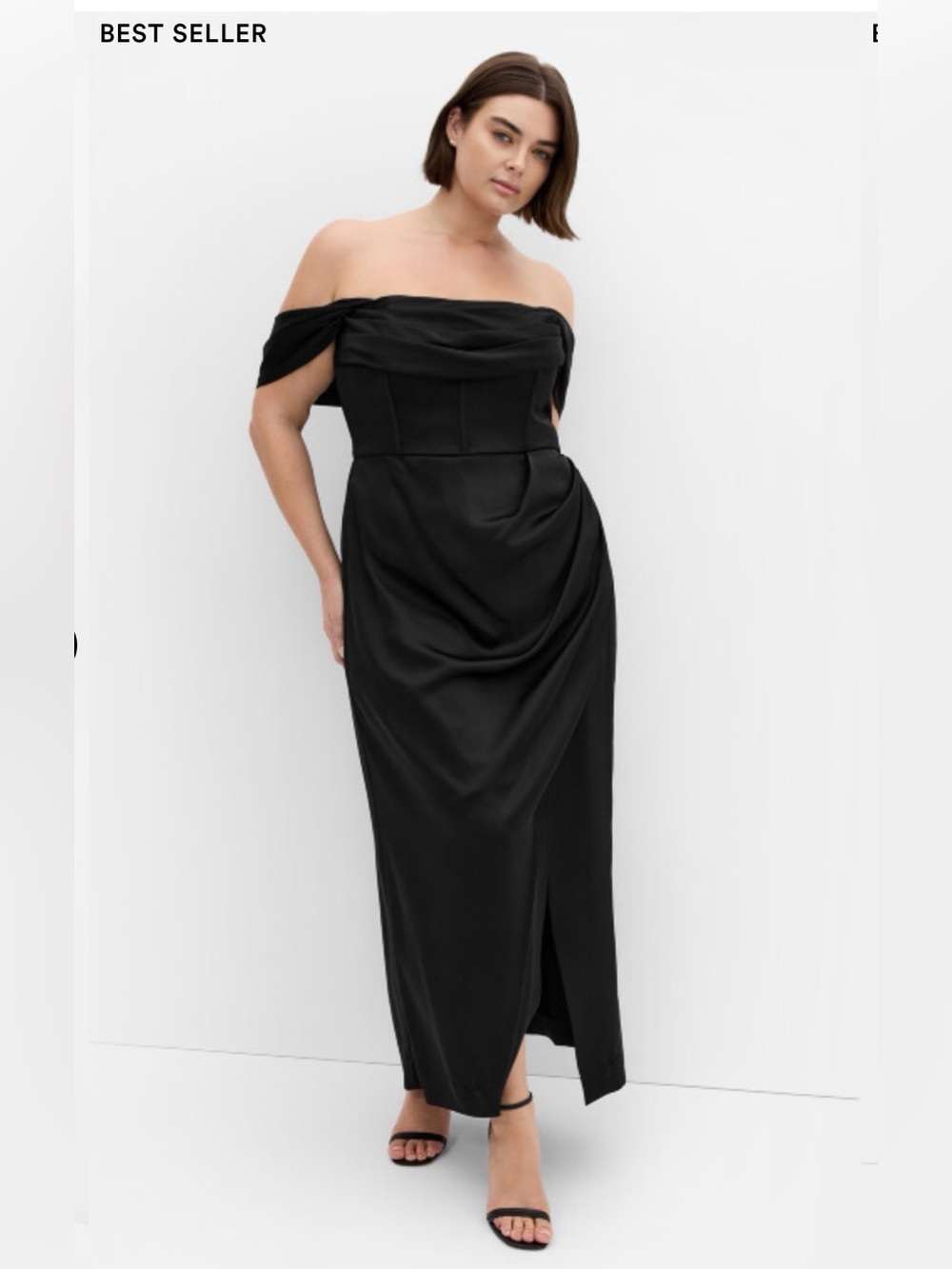 City Chic Black Forbidden Love Maxi Dress - black Off the Shoulder